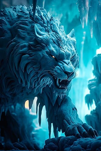 Feline cryptid creature. AI Generated. Animals Print